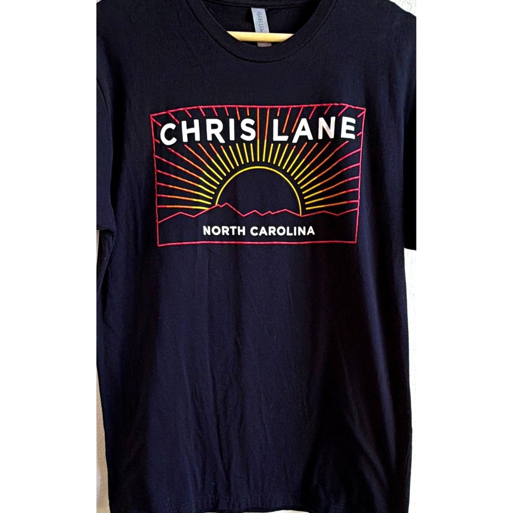 Next Level Men's Chris Lane North Carolina Graphic Tee Black Crew Neck Size L